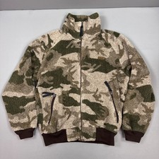 Vintage Cabelas Jacket Mens Medium Outfitter Sherpa Camo Made USA Distressed picture