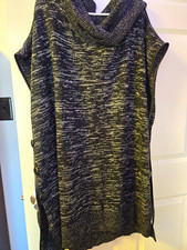 Melissa McCarthy Seven7 Women's Black Marled Cowl Neck Sleeveless Sweater 3X picture