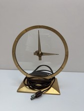 Vintage Jefferson Golden Hour Clock Model 580 Parts Repair Cracked Glass picture