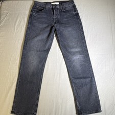 Mother Superior Straight Jeans Womens 29 Charcoal Wash High Rise Denim Tomcat picture