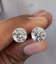 Pair of 2 Ct Lab Grown CVD Diamond D Color Round Cut VVS1 Clarity Certified picture