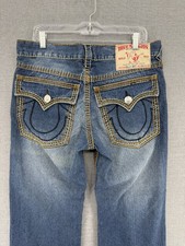 Vtg True Religion Billy Big T Jeans Mens 36x33 Thick Stitch Flap Pocket Y2K picture