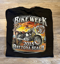 Hot Leathers Bike Week 2015 Daytona Beach FL Double-Sided Tee Mens 2XL picture
