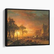 Emigrants Crossing the Plains 1869 Albert Bierstadt West Canvas Wall Art Print picture