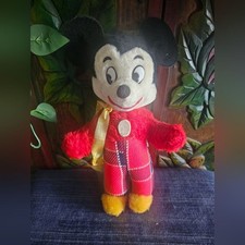 Vintage 1940s 50s 60s Walt Disney collectible plaid suit Mickey Mouse plushie picture