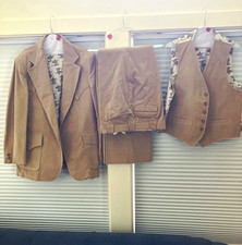 Vintage 3-Piece Suit - H Bar C California Ranchwear Men’s Tan Corduroy XL sized  picture