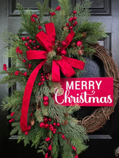 MERRY CHRISTMAS GRAPEVINE WREATH picture