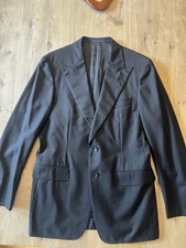 Vintage Gucci Men’s Black Pinstripe Blazer Approx US 42 Made in Italy picture
