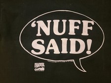 Vtg Marvel Comics Men Tshirt Nuff Said Historical Quote Black 1993 S/S Y2k 62475 picture