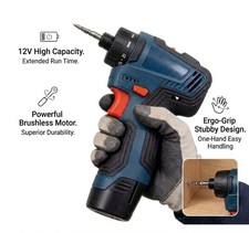 12V Brushless Cordless Stubby Impact Driver Screwdriver Compact Tool Only No Bat picture