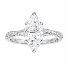 Aurvelle 2ct Marquise Moissanite Engagement Ring Twisted 925 Sterling Silver picture