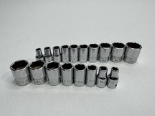 Vintage Snap-on 1/4” Drive SAE Socket Lot 6 & 12 Point USA Mixed Partial Set picture