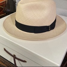 Borsalino Straw Hat Collectors Size 7 1/4 picture