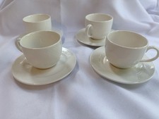 Set 4 Villeroy & Boch Tipo White Demitasse Espresso Cups Saucers 1748 Luxembourg picture