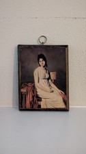 Vintage 1970s Wood Art Plaque Portrait of a Young Woman Jacques David picture