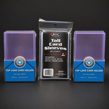 50x CSP Tall Card Toploaders plus BCW Sleeves Tall Boy Top Loaders picture