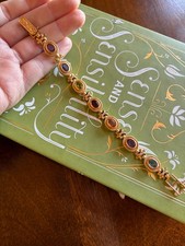 Vintage 14k gold multi genuine gemstone 7.5 inch bracelet picture
