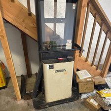 Crown Walkie Stacker Electric Forklift, Over 180in Lift,  4,000lb, Cushion picture