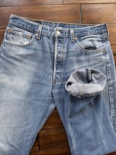 Vintage Levi’s 501xx USA Made Selvedge Denim Faded Light Wash 34x33 501 0000 picture