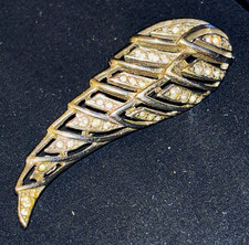 Vintage 1950’s Christian Dior by Kramer Rhinestone Angel Wing Brooch Pin signed  picture