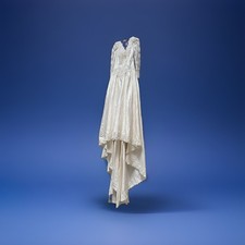 Vintage Amy Lee Hilton Bridal 100% Silk Beaded Lace Wedding Gown Size 10 picture