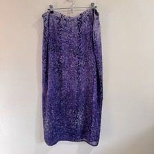 Vintage Y2K Coldwater Creek Maxi Wrap Skirt 1X Purple Floral Chiffon Whimsy picture
