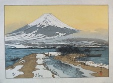 Hiroshi Yoshida Mt Fuji Lake Kawaguchi Woodblock Print Shin Hanga Japanese Zen picture