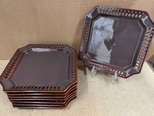 Set Of 8 SAKURA Lattice Brown Square 11
