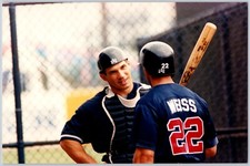 Vintage 1990s Baseball Photo New York Yankees Joe Girardi & Braves Walt Weiss picture