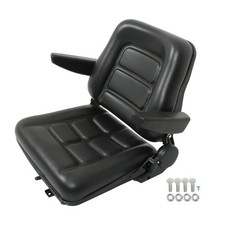 Universal Forklift Seat Fold Down Tractor Seat Adjustable Back & Armrest picture