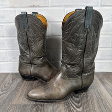 Vintage Nocona Cowboy Boots Men’s 8.5 D Grey Green Hint Leather Western Marbled picture
