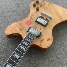Hot sale nature Solid Body Electric Guitar Burl Top HH Pickups Chrome Parts fast picture