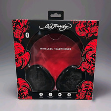 Y2K Style Ed Hardy Bluetooth 5.0 Wireless Over-Ear Headphones Mic Black/Red picture