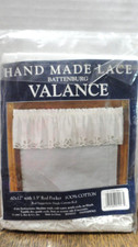 Vtg '87 White Battenburg Lace Kitchen/Bathroom 1 Valance 60x12