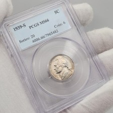 1939 S Jefferson Nickel 5c Gem PCGS MS66 Reverse Of 1938 Semi Key Date SB3Dhx picture