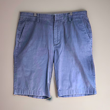 J.CREW Rivington Men’s Blue Chino Cotton Shorts Flat Front Zip Pockets 33x11 picture