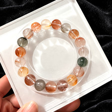 Natural Undyed Rabbit Hair Quartz Bracelets 10.5mm Wholesale Bulk Lot 10PCS picture