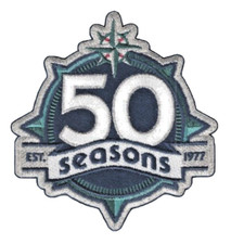 Seattle Mariners 50 years Baseball Iron on Emboridered Patch [4.0 x 3.75 inch] picture