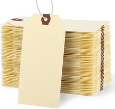 100 Pcs Manila Shipping Tags with Strings, 4 3/4