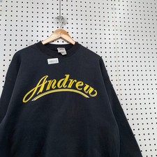 Vintage Andrew College Sweatshirt Mens XL Black Crewneck Fleece Made USA picture
