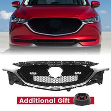 Fits Mazda CX-5 CX5 2017-2021 Front Upper Grille Black w/Chrome Trim Grill picture