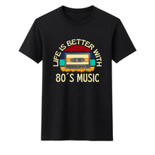 Life Is Better With 80s Music Shirt Premium Print Vintage Cassette Tape Tee picture