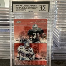 Leaf 2023 Metal Bo Jackson Deion Sanders Exclusive Legends Red Laser ELE-02 1/2 picture