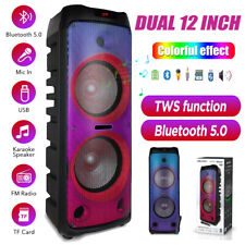 Portable Wireless Big Party FM Bluetooth Speaker Dual 12