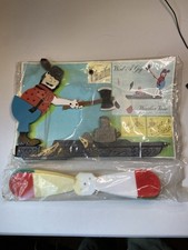 Vintage Art Line Wirl A Gig Woodchopper Weather Vane Whirligig NOS Package picture