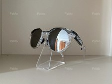 Vintage Oakley HSTN Sunglasses 009242 Clear Frame with Black Trim PRIZM Silver picture