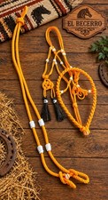 Bosal Riendas Amarillo/Blanco Charras Cerdas Yellow/White Horse Halter/Lead Rope picture