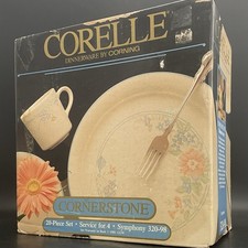 Corelle by Corning 20pc NOS Cornerstone Symphony Dinnerware Set for 4 1990-1994 picture