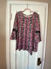 Women’s black and pink studio works plus size 2X blouse top picture