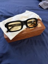 Rare RHUDE Steve Sunglasses Men's Black Frame with Yellow Lenses picture
